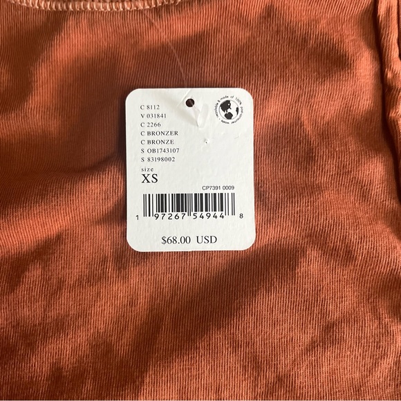 Free People Women’s Table for Two Tee Tunic Top Color Bronzer Size XS - Picture 10 of 15